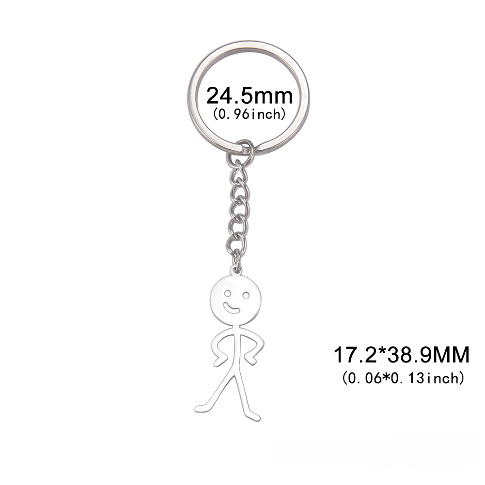 Wholesale Stainless Steel Fun Little Person Keychains